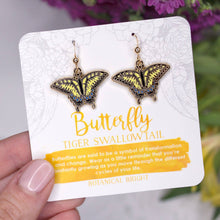 Load image into Gallery viewer, Swallowtail Butterfly Earrings: Gold