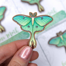 Load image into Gallery viewer, Luna Moth Wood Pin