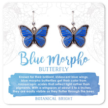 Load image into Gallery viewer, Blue Morpho Butterfly Earrings: Silver