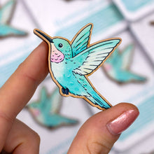Load image into Gallery viewer, Hummingbird Wood Pin