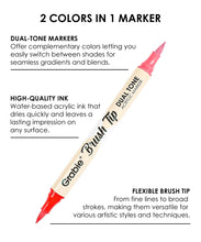 Load image into Gallery viewer, Dual Tone Brush Tip Acrylic Paint Marker Set of 36