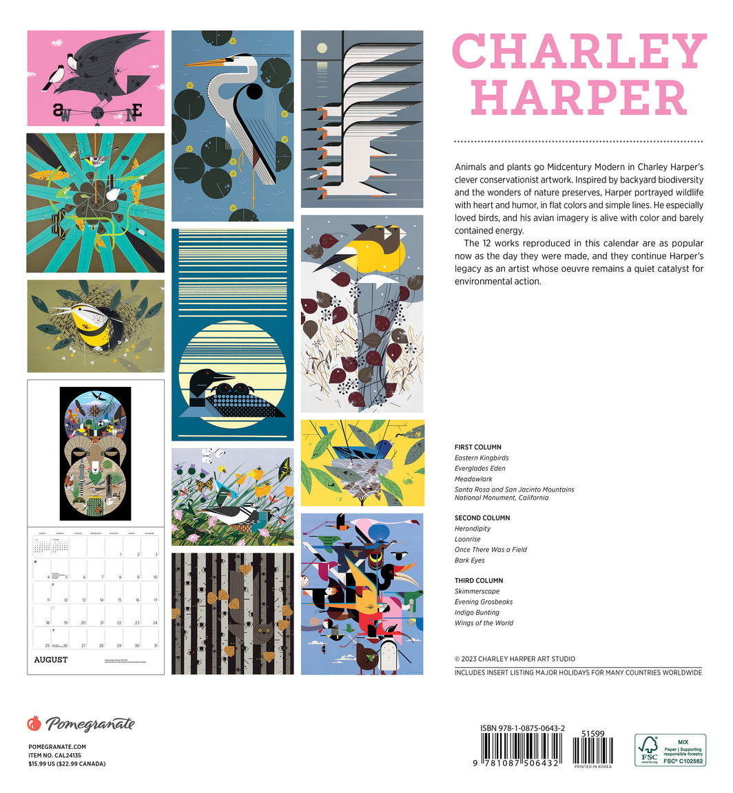 Charley Harper 2025 Wall Calendar sbnature Store