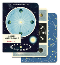 Load image into Gallery viewer, Celestial Mini Notebooks 3-pack