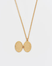 Load image into Gallery viewer, Robin & Blackberry Gold Oval Locket Necklace