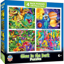 Load image into Gallery viewer, Glow in the Dark 4pk 100pc Puzzles