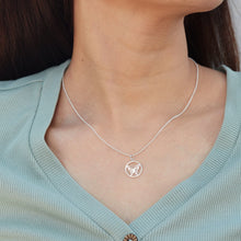 Load image into Gallery viewer, SS Butterfly in Circle Necklace
