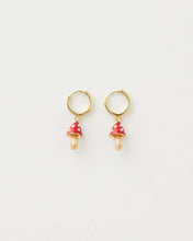 Load image into Gallery viewer, Enamel Mushroom Huggie Earrings
