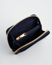 Load image into Gallery viewer, Floral Navy Velvet Purse