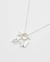 Load image into Gallery viewer, Blue Butterfly & Leaf Silver Necklace