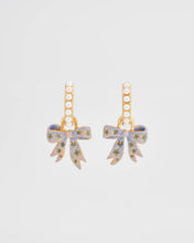 Load image into Gallery viewer, Bow Pearl Huggie Earrings
