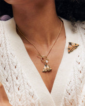 Load image into Gallery viewer, Enamel Moth & Leaf Charm Necklace