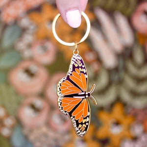 Monarch Butterfly Metal Keychain