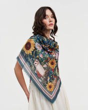 Load image into Gallery viewer, Botanical Green Long Scarf

