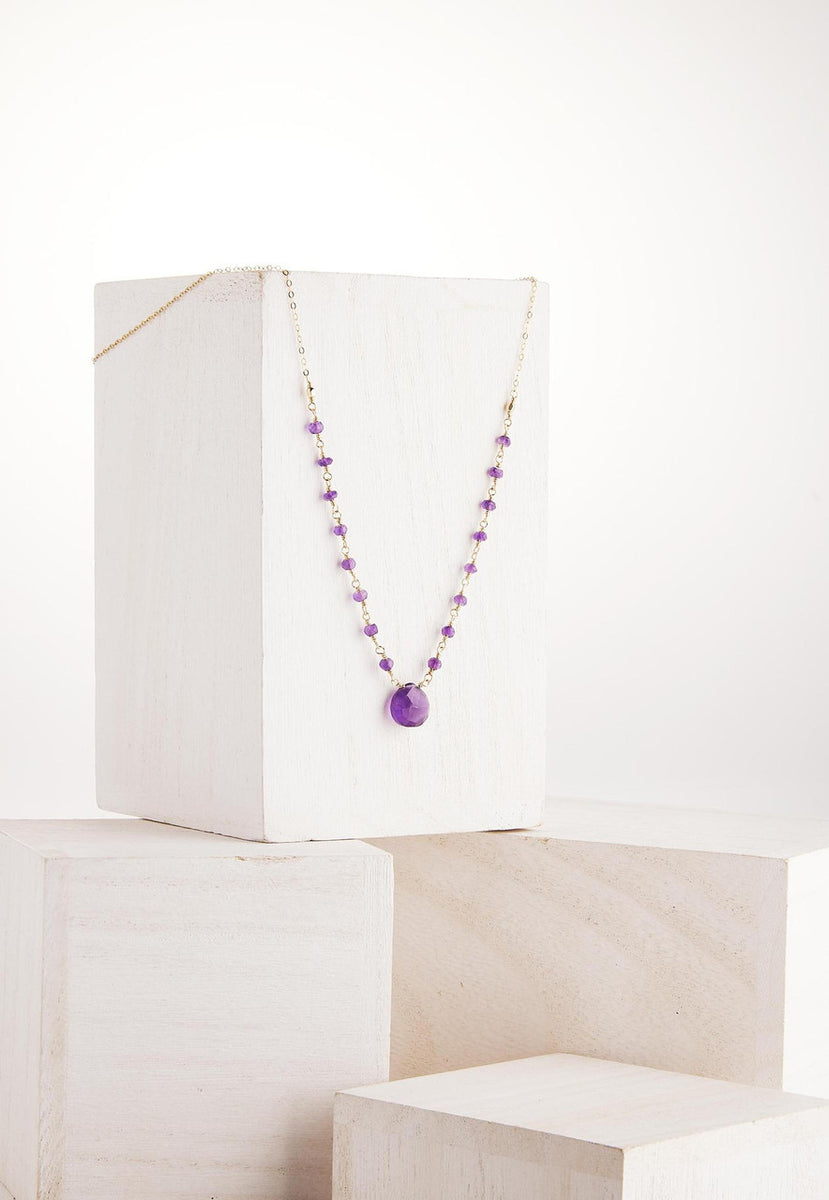 Amethyst Gold Chain Necklace – sbnature Store