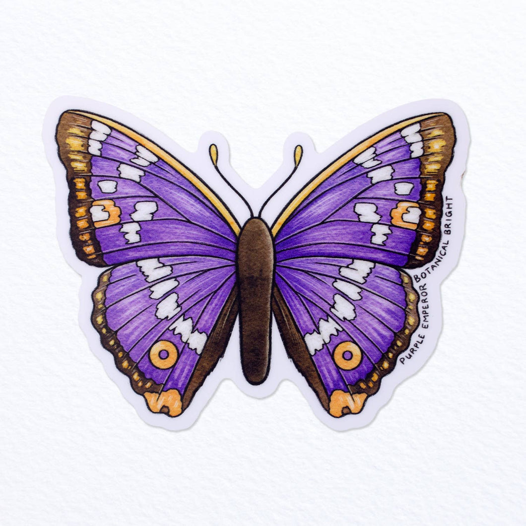Purple Emperor Butterfly Waterproof Vinyl Sticker