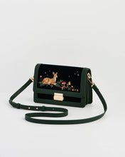 Load image into Gallery viewer, Fawn Embroidered Green Crossbody Bag
