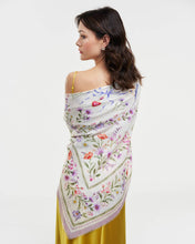 Load image into Gallery viewer, Forget Me Knot Cream Narrative Square Scarf
