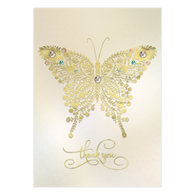 Load image into Gallery viewer, Golden Butterfly Thank You Card
