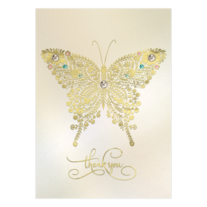 Golden Butterfly Thank You Card