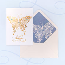 Load image into Gallery viewer, Golden Butterfly Thank You Card
