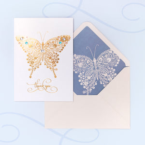 Golden Butterfly Thank You Card