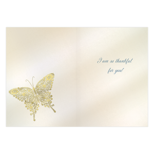 Golden Butterfly Thank You Card