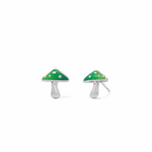 Load image into Gallery viewer, SS Green Aura Mushroom Stud Earrings
