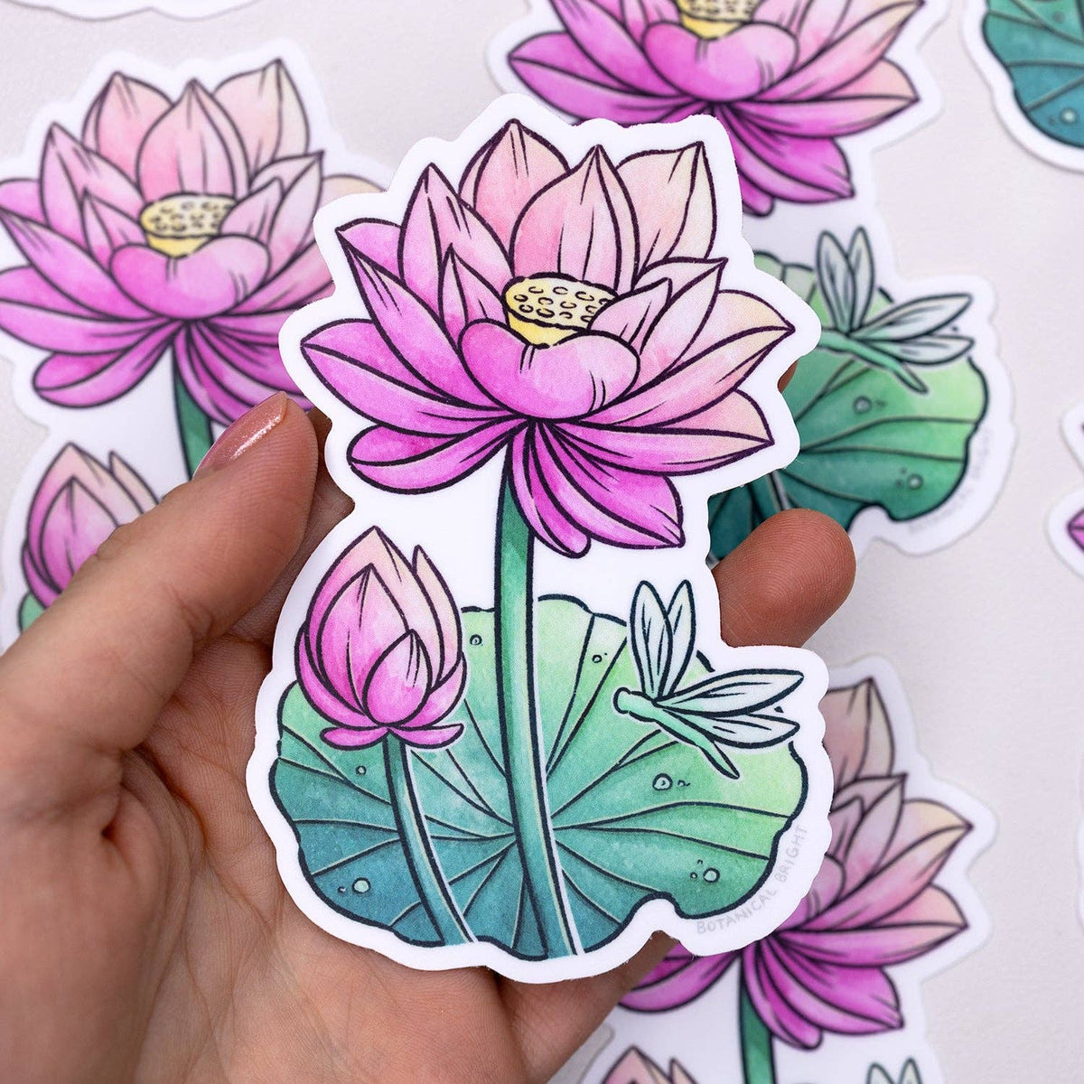 Lotus Flower Waterproof Vinyl Sticker – sbnature Store