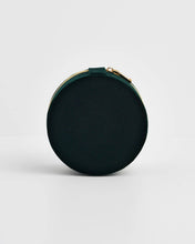 Load image into Gallery viewer, Nocturnal Garden Badger Embroidered Green Circle Jewellery Box
