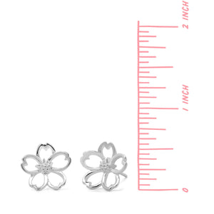 SS Cherry Blossom Outline Stud Earrings
