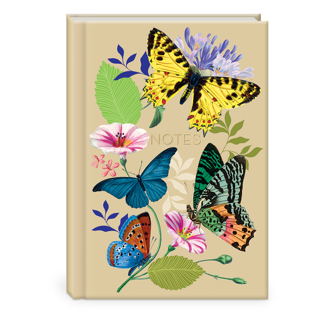 Vintage Floral Butterflies Hardcover Journal