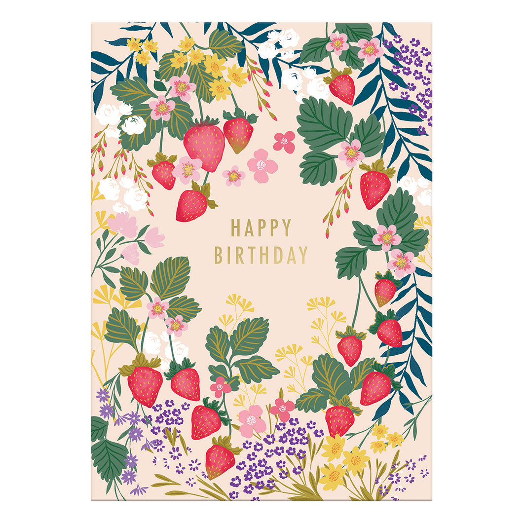 Strawberries Birthday Card