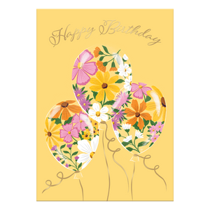 Floral Balloons Birthday Card