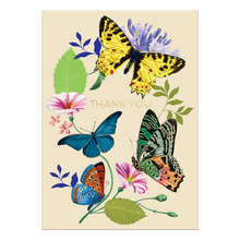 Load image into Gallery viewer, Vintage Floral Butterflies Thank You Card
