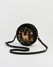 Load image into Gallery viewer, Aurora Fawn Embroidered Black Circle Bag
