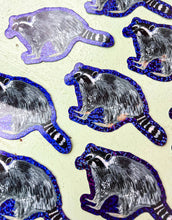 Load image into Gallery viewer, Glitter Raccoon Sticker
