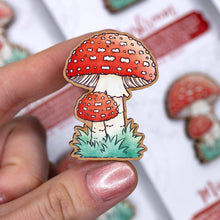 Load image into Gallery viewer, Mushroom Wood Pin
