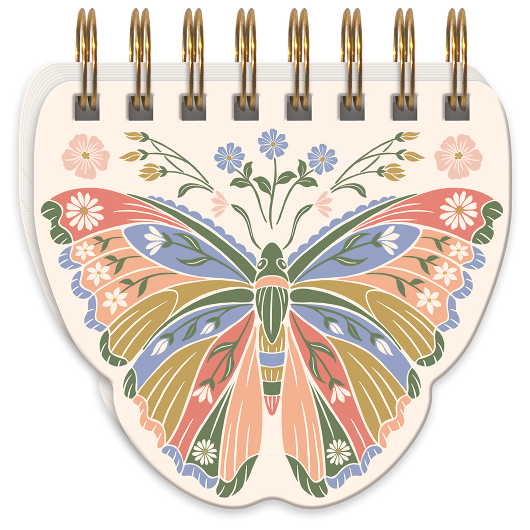 Wildflower Meadow Butterfly Spiral Notepad