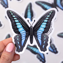 Load image into Gallery viewer, Bluebottle Butterfly Waterproof Vinyl Sticker
