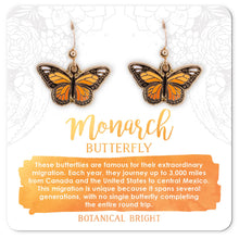 Load image into Gallery viewer, Monarch Butterfly Dangle Earrings: Gold

