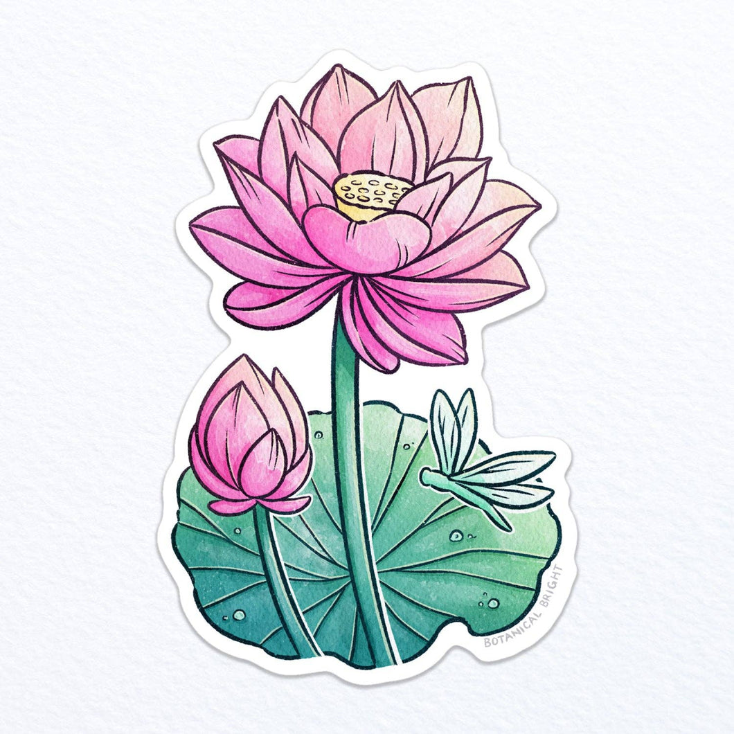 Lotus Flower Waterproof Vinyl Sticker
