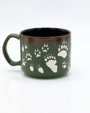 Load image into Gallery viewer, Animal Tracks Hand Carved Ceramic Mug

