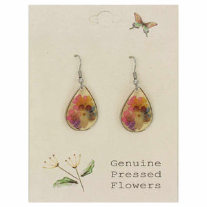 Cottage Floral Multicolor Dried Flower Earrings