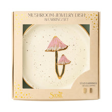 Load image into Gallery viewer, Mushroom Jewelry Dish &amp; Stud Earring Set
