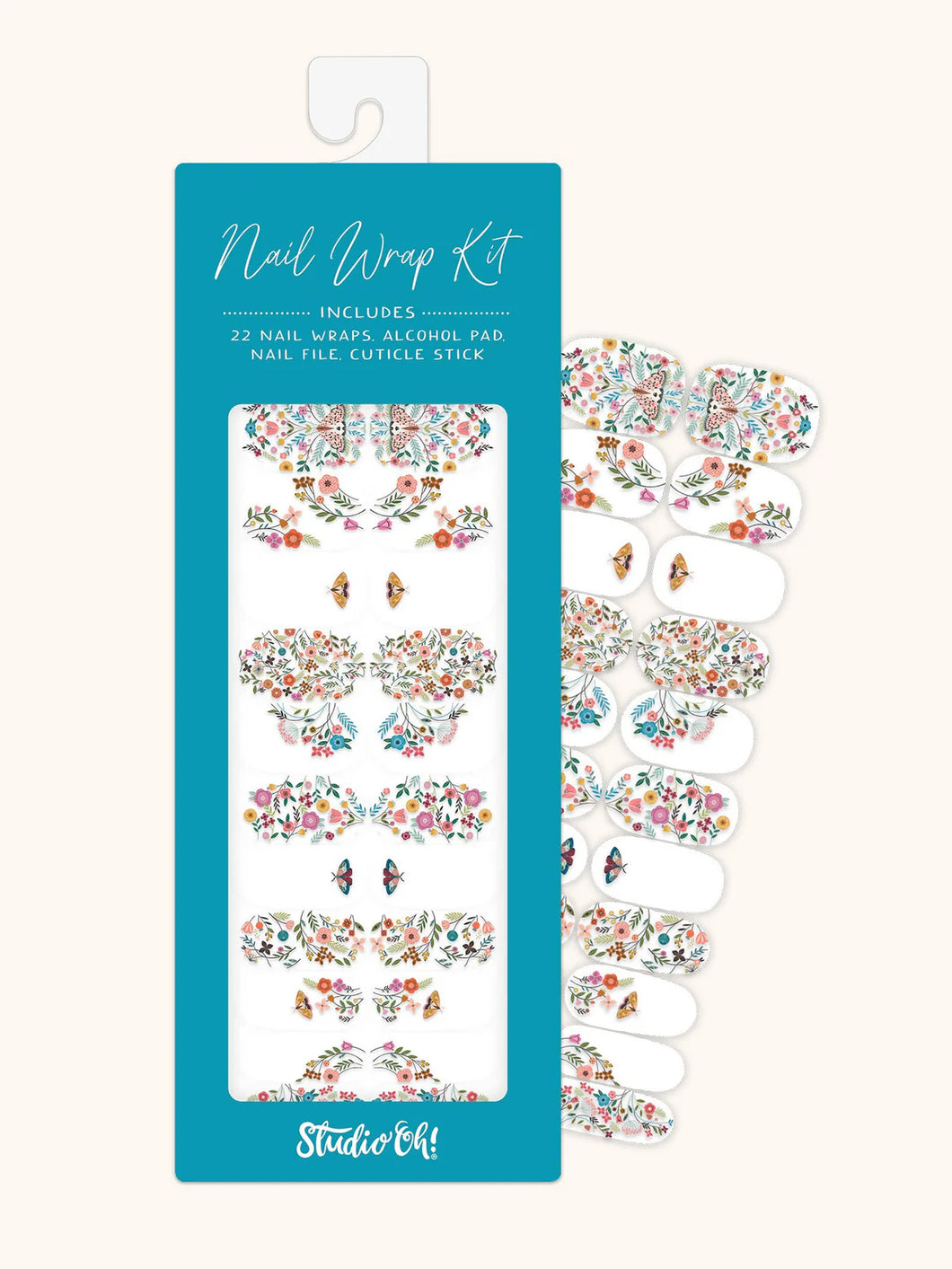 Nail Wrap Kit Floral Moths