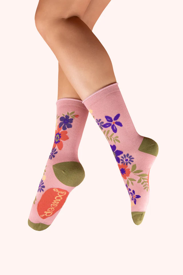 Candy Floral Spray Ankle Socks
