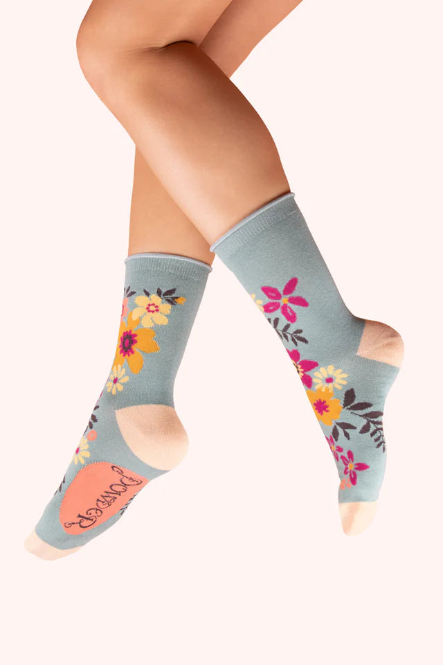 Ice Floral Spray Ankle Socks