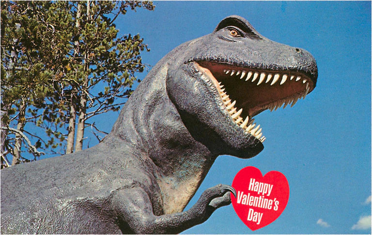 Tyrannosaurus Rex with Heart Postcard