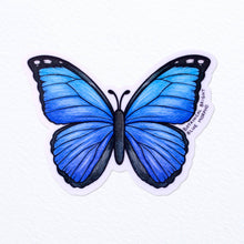 Load image into Gallery viewer, Blue Morpho Butterfly Waterproof Vinyl Sticker
