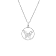 Load image into Gallery viewer, SS Butterfly in Circle Necklace
